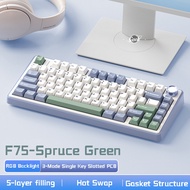 AULA F75 Wireless Mechanical Keyboard 75% GASKET Structure RGB Hot swappable Custom Keyboard With Kn