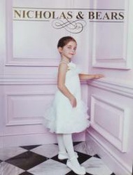 全新 nicholas &amp; bears 專櫃正品 春夏目錄款 米白色花朵短版小禮服 小花童 洋裝 10歲