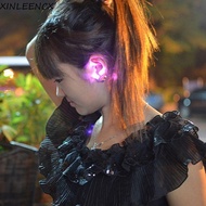 XINLEENCX Glow Earrings Dazzling Earring Cool Rhinestones Bar Trinket Men Earrings LED Luminous Diam