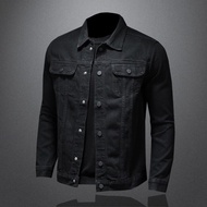 แจ็คเก็ตยีนส์ชาย Marvel Venom Washed Classic Street Style ทรงสลิมฟิต ปกพับ แขนยาว ฤดูใบไม้ผลิ 2025 เ