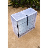 Display case cover 140 cm x 40 cm x 50 cm and 150 cm x 50 cm x 50 cm transparent display case cover 