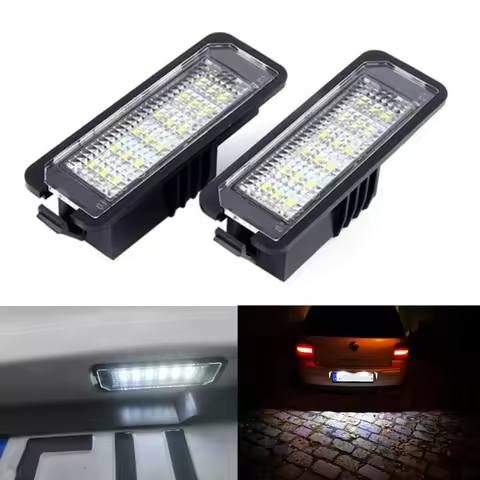 2pcs 12V 18 LED Car Number License Tail Plate Lights Lamps Error Free White For VW GOLF 4 5 6 7 6R P