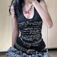 Thousand-Y2K Cay Cô Gái Abi Văn Hóa Đầm Phong Cách Punk Áo Vest Co Giãn Giảm Béo Hông Bao Phủ Váy Ch