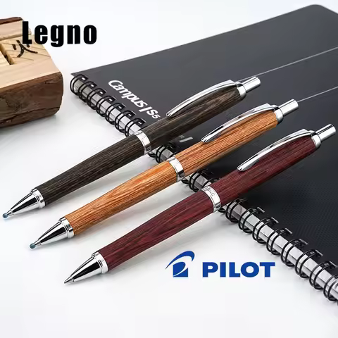 Japan Pilot Legno Ballpoint Pen Hippopotamus Wooden Pole Black Pen Smooth Handwriting Hle-250k Back 
