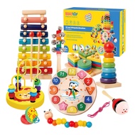 Brastoy 9-Piece Set Wooden Montessori Educational Toys