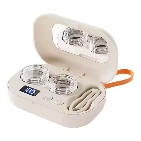 Rechargable portable Ultrasonic Contact Lens Cleaner machine Fit Disposal Soft Lens, Colored Contact