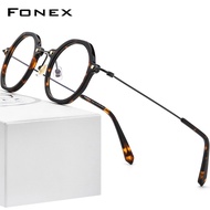 FONEX Acetate กรอบแว่นตา Titanium กรอบแว่นตาผู้ชาย2022ใหม่ Retro Vintage รูปหลายเหลี่ยมรอบแว่นตาผู้หญิง Ultralight กรอบแว่นตาญี่ปุ่นเกาหลีสไตล์ F85677