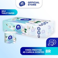 [Bundle of 2/6] Vinda Prestige 3 Ply 4D-Deco Embossed Camellia Scented Toilet Paper Roll (8 Rolls)