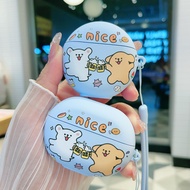 Fun cartoon beer line dog freeclip earphone case for Huawei freebuds 5i 6i 7i anti-drop cover case f
