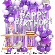 UNGU Purple HBD Balloon Package Garland 55 / Purple HBD Birthday Decoration