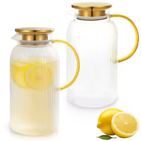 Water Juice JUG Pitcher Cold Water Kettle Glass Cup For Storing Fresh Juices And Drinks For Kitchen 