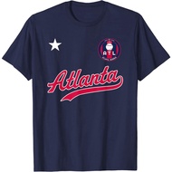 Men's cotton T-shirt Atlanta Baseball Jersey - ATL Mini Badge T-Shirt 4XL , 5XL , 6XL