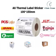 LOCAL READY STOCK* 500pcs A6 Label Sticker A6 Waybill Sticker For Thermal Printer 热敏标签 Kertas Waybill
