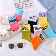 [Lejiaqi] Socks Women's Mid-Tube Cotton Socks Korean Version Harajuku Style Japanese Candy Color Dou