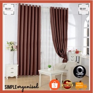 B14 Ready Made Curtain 9%Blackout Siap Jahit Langsir (Free Eyelet/Ring) Langsir Blackout Kain Tebal 