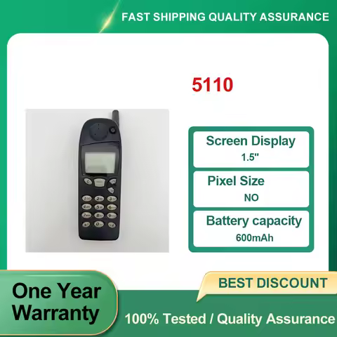 Refurbished Unlocked 5110 （1998 ）Feature phone 2G band GSM 900 Good Condition