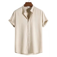 Plain-3 Chinese Collar Polo Formal Short Sleeves Polo shirt Outfit for Men