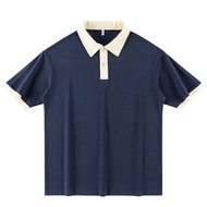 Gentle Polo Beige Apricot Heavy Weight Pure Cotton Polo Shirt Short-Sleeved T-shirt Summer Lapels Co