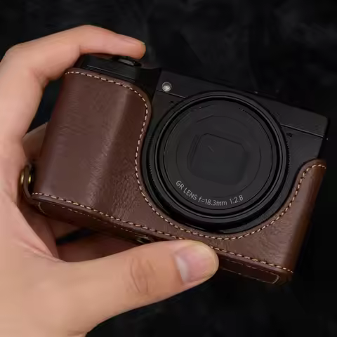 Camera Half Case for Ricoh GRIII GR3, PU Leather Protective Cover for GR3X, Camera Bag Base Skin Bod