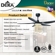 DEKA Fan DEKA F5DC LED PRO 56" Fan 5 Blade 10 Speed DC Motor Remote Control Ceiling Fan With Light K