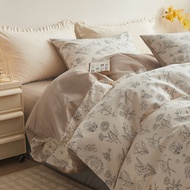 100%cotton Cute Rabbit Floral Cadar Fitted Sheet Bed Set 3 in 1 41in 1bedsheet Set Pillowcase Single/Queen/King Bedsheet Set