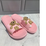 DX-320C-BN Girls' Slippers / Teenage Sandals with Cute Teddy Bear Pattern Dulux Brand Size 30-35