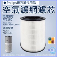 河田生活 - 適用PHILIPS飛利浦 AC2936空氣清淨機│AC2936/83 HEPA活性碳濾網│FY2180 奈米級 濾芯
