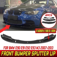 Glossy Black/Carbon Fiber Look Car Front Bumper Lip Splitter Chin Bumper Body Kits Spoiler For BMW E90 E91 E92 E93 M3 2007-2013