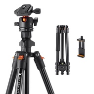 K&F CONCEPT 162cm/64.96in Portable Camera Tripod Stand Aluminum Alloy 8kg/17.6lbs Load Capacity Phot