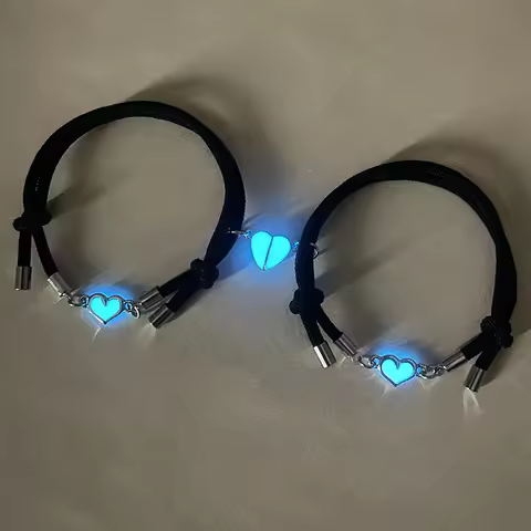 Luminous heart Luminous small heart-shaped couple bracelet 2 stylish woven bracelets