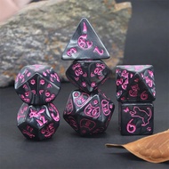 7 Pieces Complete Polyhedral DND Dice Set D3-D10 Spherical RPG Dice Set for Role Playing Table Games