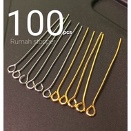 9 silver Nails/ Necklace Nails/100pcs +-/ Bead Nails
