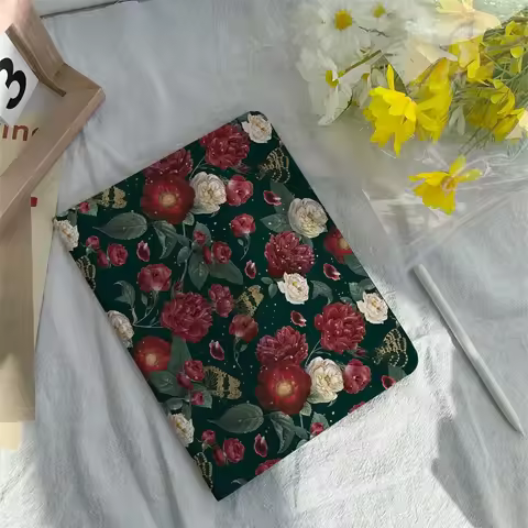Vintage Retro flowers Daisy Plum ipad case For Air 4 iPad Pro 2020 Cover for iPad 10.2 8 7th 12.9 Pr