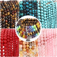 4 6 8 10mm Stone Beads Tiger Amazonite Turquoise for Jewelry Making Agate Accessories