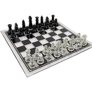 YQ2 25*25CM Large Acrylic Chess Board Anti-Broken Elegant  Glass Chess Pieces Chess Game Chess Set Game(Checkerboard Is