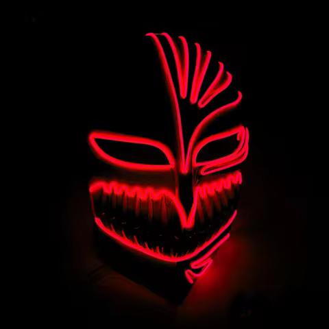 10 Colors For Choice Death mask Halloween Decor Glowing Props Cosplay Bleach Mask LED Flashing For C