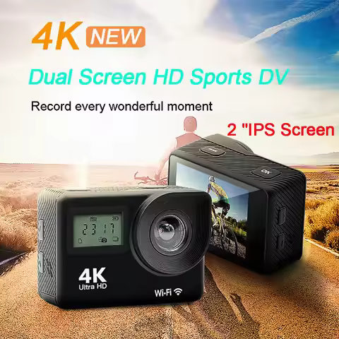 Outdoor 4K 24FPS 16MP HD Action Camera Double IPS WiFi Go Waterproof Pro Sport DV Helmet Video Water