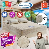 [SHIP DURING MCO] Single Size - Dreamland Chiro Damask 9 Inches Thick Premium Solid Spring Mattress Tilam With 10 Years