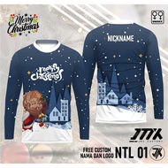 Merry Christmas Santa Jersey Christmas Jersey Long Sleeve Santa Jersey NTL-01