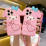 Bowknot Love 3D Handheld Cartoon Case For iPhone 17 16 15 14 Pro Max 13 12 11 Pro 16 15 14 7 8 6 6s 
