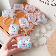 For Asaki AK-PODS2 Earphone Case Wave shape and butterfly pendant