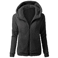 Fleece Jacket Women's Fleece Coat Teddy Jacket Long Sleeve Plush Coat Comfortable Winter Coat Transition Jacket Plain Hooded Jacket Sweat Jacket Warm Jacket