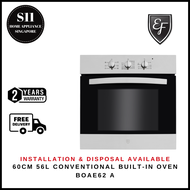 EF BOAE62 A 56L 60CM CONVENTIONAL BUILT-IN OVEN - 2 YEARS WARRANTY