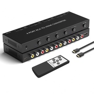 4 AV to HDMI, 1080P/720P 4 Way RCA Composite CVBS AV Switch to HDMI Converter Adapter Support 4:3/16