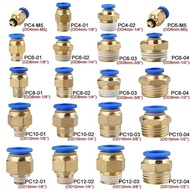 Piece 50/100 4mm PC Pneumatic Air Joint 6 Mm. 8 10 12 Thread 1/8" 1/4" 3/8" 1/2 U