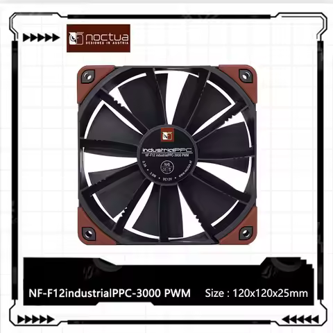 Noctua NF-F12 industrialPPC Computer Case Fan Silent 120mm PWM 12V/24V 2000/3000RPM 12cm CPU Cooling