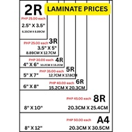 Laminate Photos, Documents A4, 8R, 6R, 5R, 4R, 3R. 2R