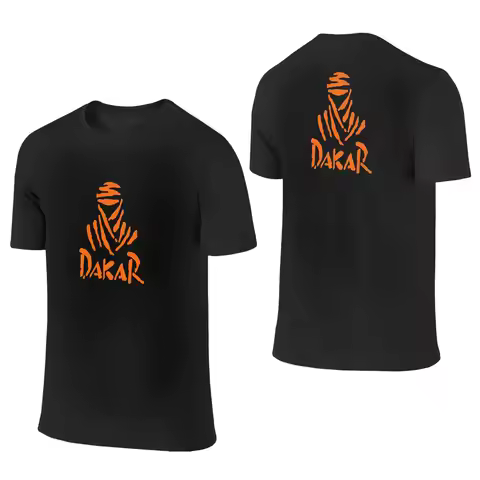 100% Cotton Dakar Rally Motorcycle T-Shirt Men's Double Sided T Shirt Men Round Neck Summer Shirts T