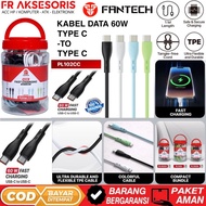 Cable Data Type C to Type C 60W Fantech PL102CC, TPE, Ultra Flexible, Fast Charging CABLE TYPE C TO 