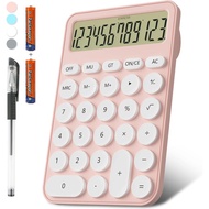 Cute Calculators Desktop Size 6.3 * 4.3in/16 * 11cm, DECKLIT Battery 12 Digit Desk Calculator Extra 